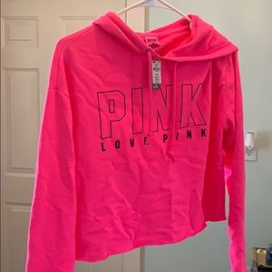 Pink crop hoodie